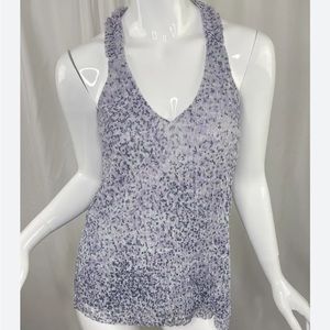 Anthropologie purple silver shimmery leopard top